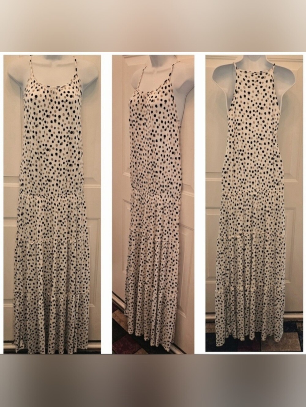 Lascana/Venus High-Neck Polka Dot Halter Maxi Dress - Picture 5 of 9
